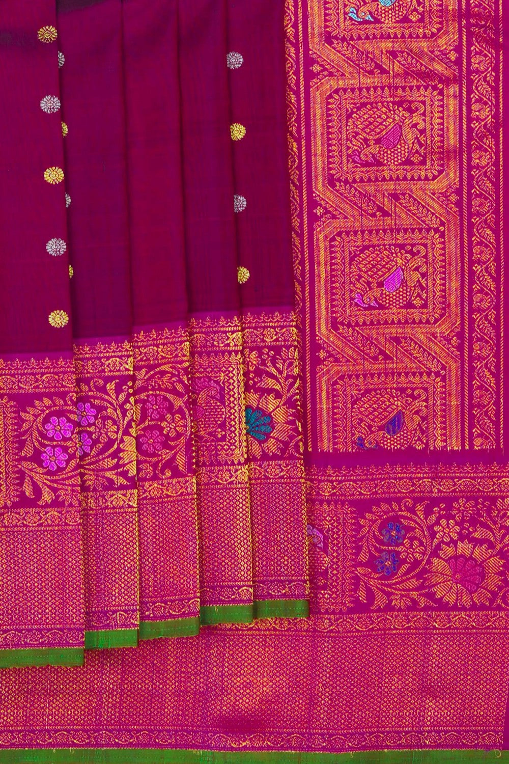 Image of Gadwal Silk Purple Saree